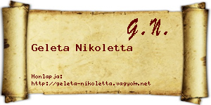 Geleta Nikoletta névjegykártya